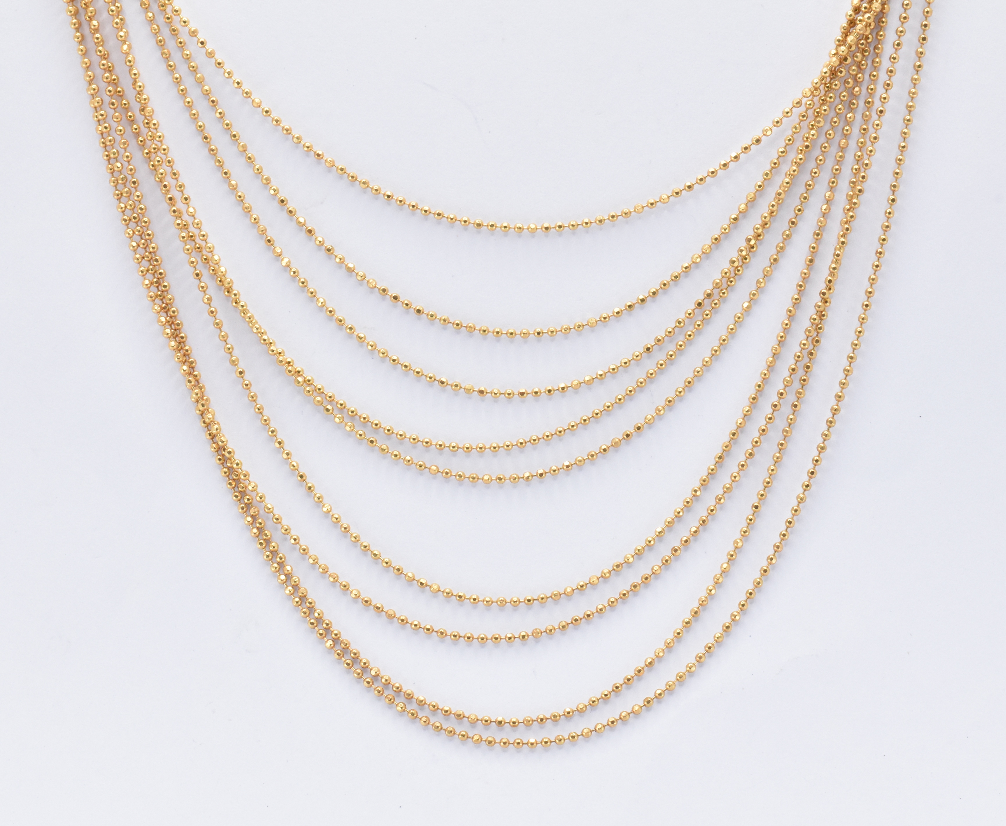 14K CONTINENTAL GOLD EIGHT STRING NECKLACE - Image 2 of 6