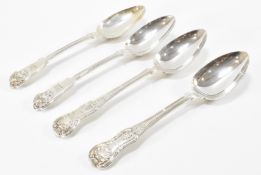 TWO PAIRS FO HALLMARKED SILVER VICTORIAN & GEORGE IV SPOONS