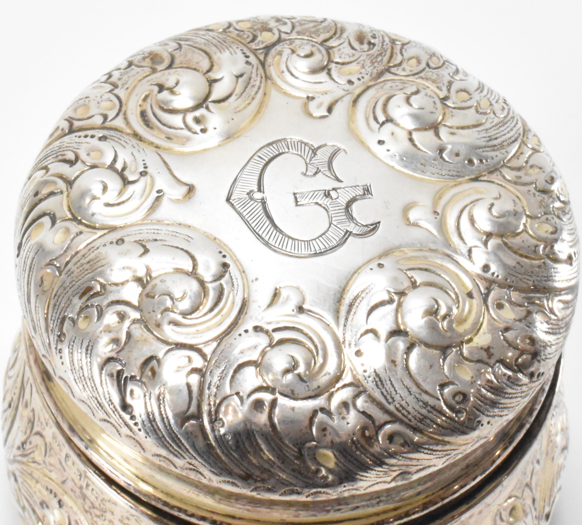 EDWARDIAN SILVER CASED INKWELL - Image 3 of 6