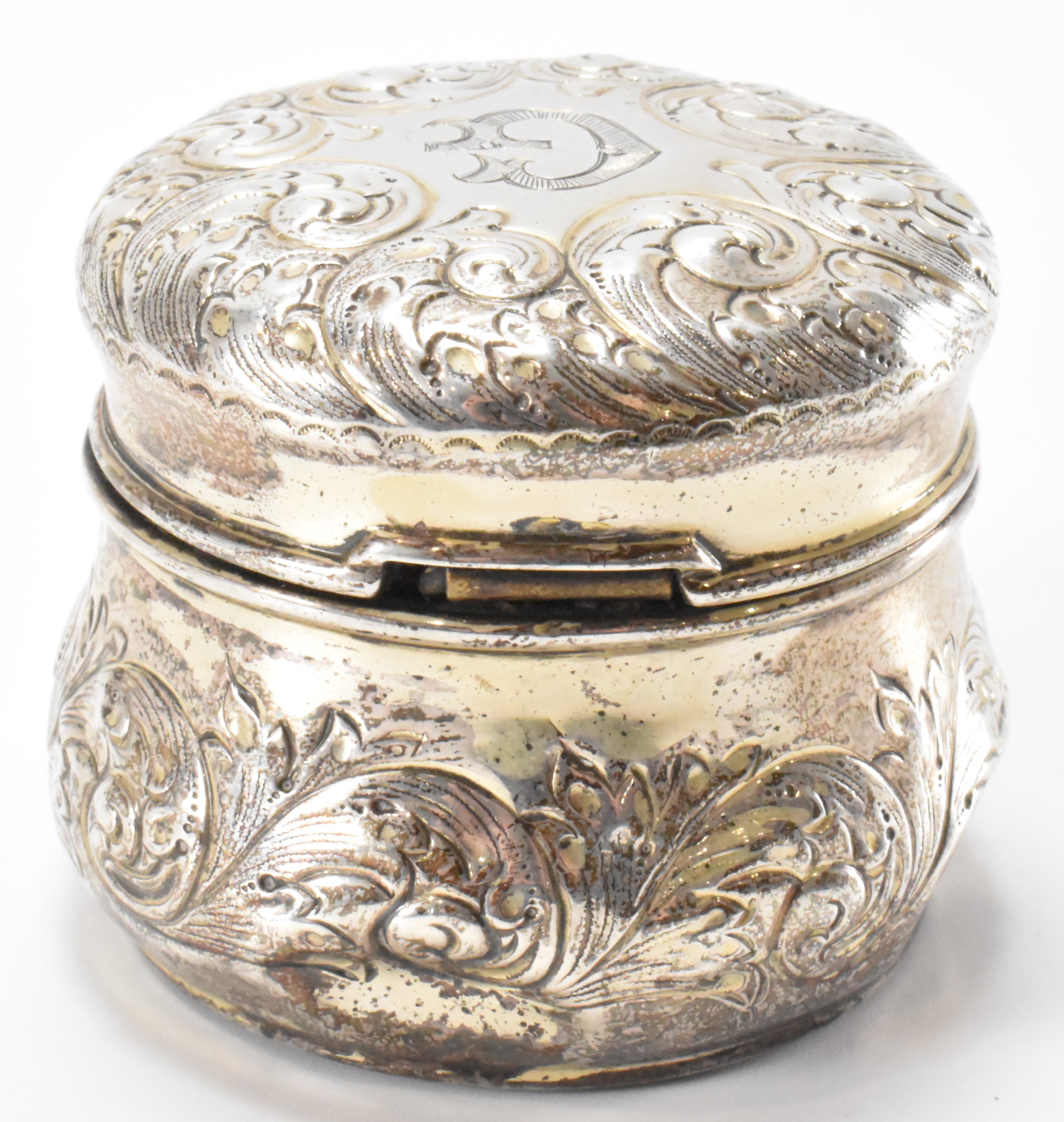 EDWARDIAN SILVER CASED INKWELL - Image 4 of 6