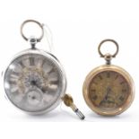 SILVER HALLMARKED FUSEE POCKET WATCH & ANOTHER