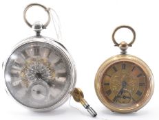 SILVER HALLMARKED FUSEE POCKET WATCH & ANOTHER