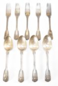 VICTORIAN CHAWNER & CO SILVER HALLMARKED FLATWARE