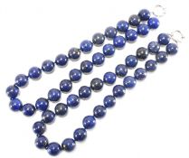 PAIR OF LAPIS LAZULI BEADED NECKLACES