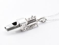 SILVER NECKLACE WITH TRAIN WHISTLE PENDANT