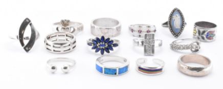 COLLECTION OF SILVER RINGS