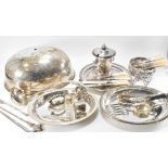 ASSORTMENT OF MOTHER OF PEARL HANDLED FLATWARE & SILVER PLATE