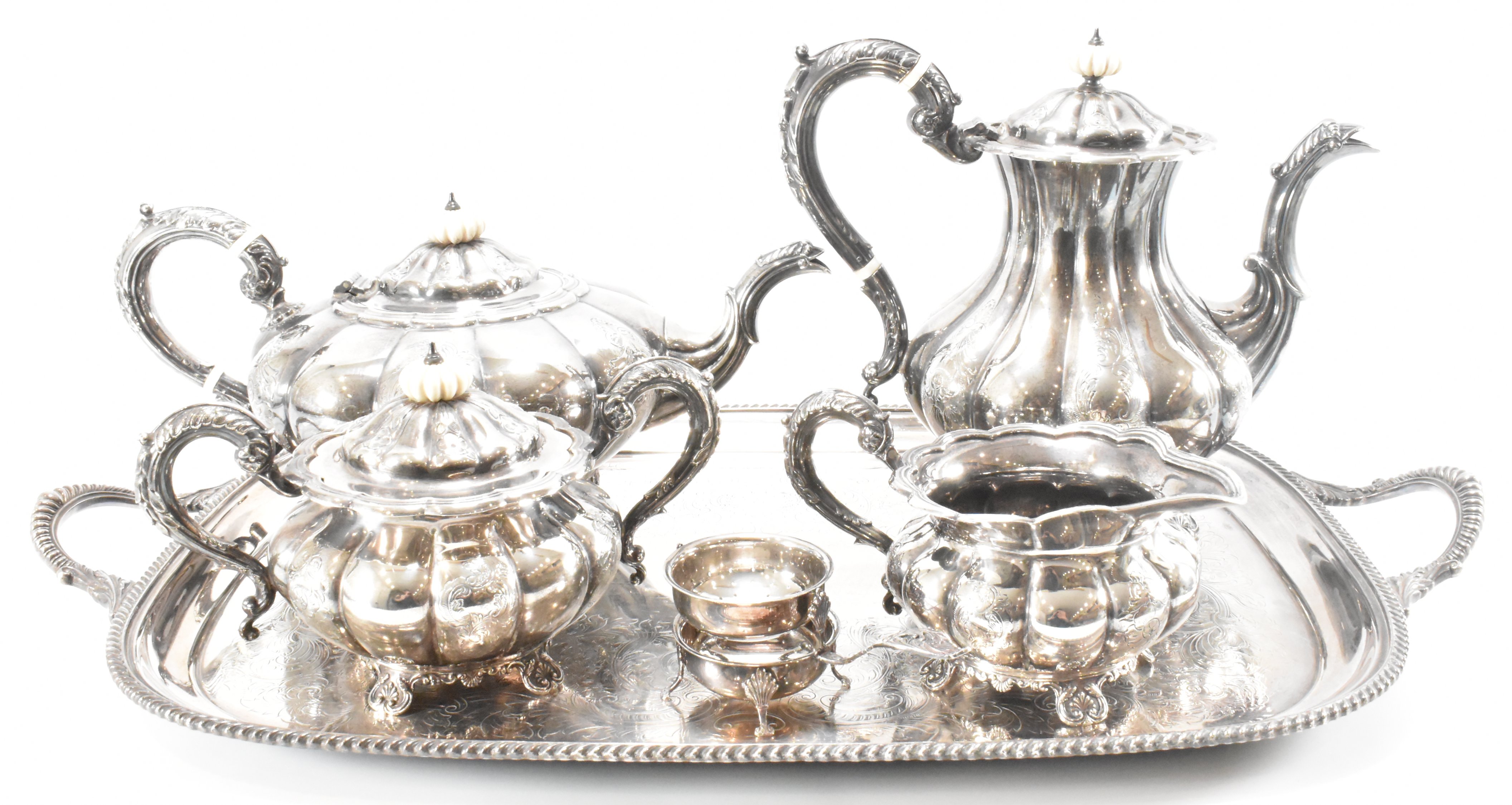 VINTAGE BARKER ELLIS SILVER COMPANY SILVER HALLMARKED TEA SET - Image 2 of 15