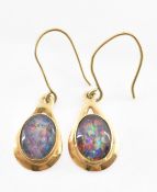 TWO SIMULATED OPAL EARRINGS