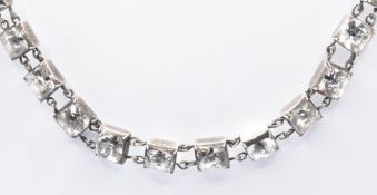 GEORGE I SILVER & BLACK DOT PASTE RIVIERE NECKLACE