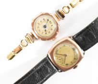 PAIR OF 9CT GOLD WRIST WATCHES