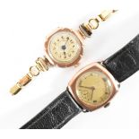 PAIR OF 9CT GOLD WRIST WATCHES