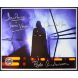 STAR WARS - EMPIRE STRIKES BACK - TRIPLE SIGNED OFFICIAL PIX 8X10"