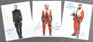 STAR WARS - THE FORCE AWAKENS - X3 SIGNED 8X10" PHOTOS