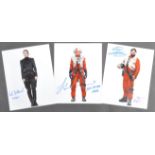 STAR WARS - THE FORCE AWAKENS - X3 SIGNED 8X10" PHOTOS