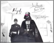 STAR WARS - A NEW HOPE - DARTH VADER TRIPLE-SIGNED PHOTOGRAPH