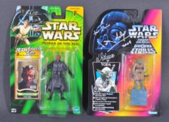 STAR WARS - DARTH MAUL & YODA - AUTOGRAPHED ACTION FIGURES