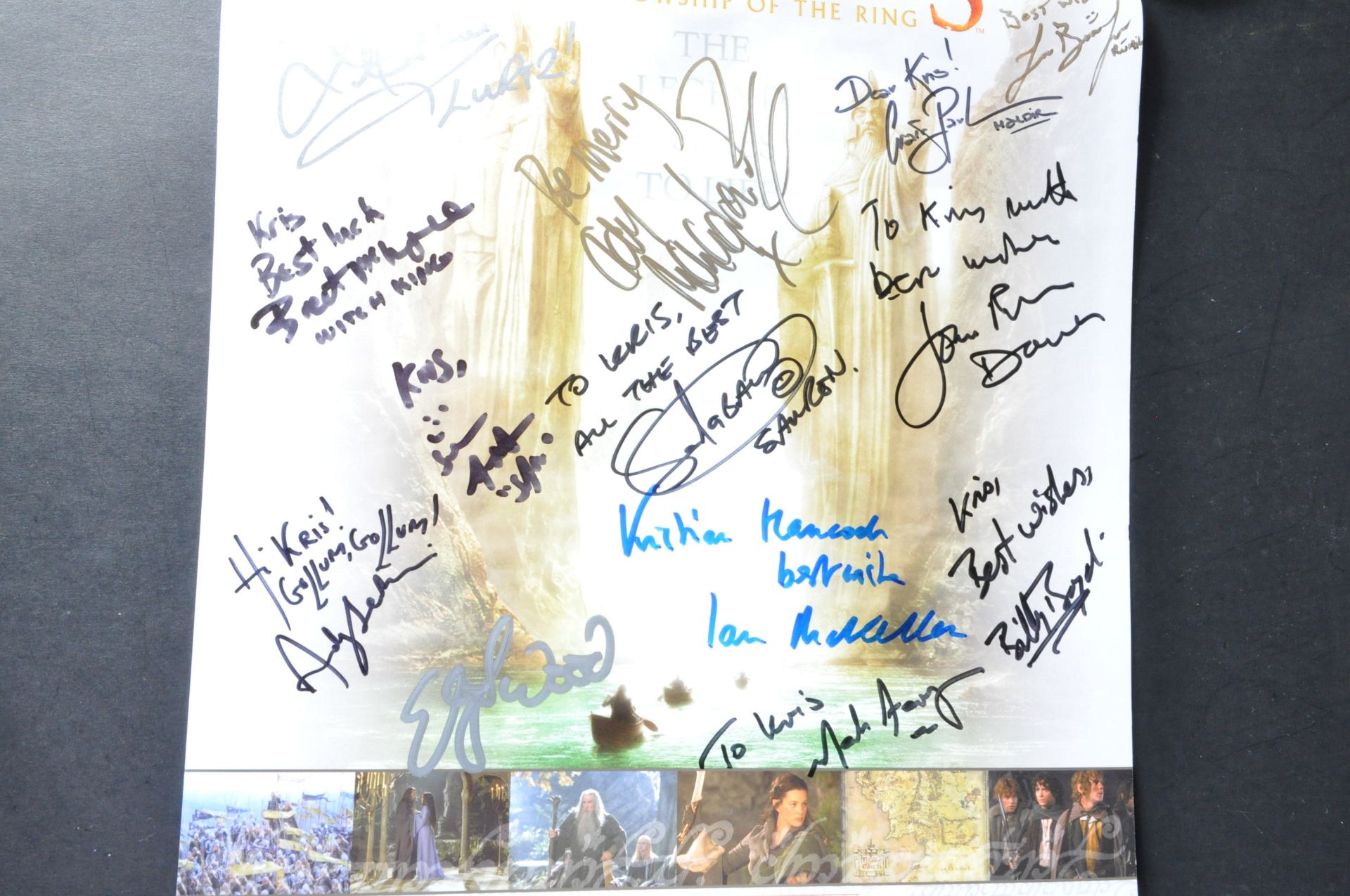 THE LORD OF THE RINGS - CAST SIGNED MINIPOSTER - SERKIS, WOOD, MCKELLEN ETC - Image 3 of 3