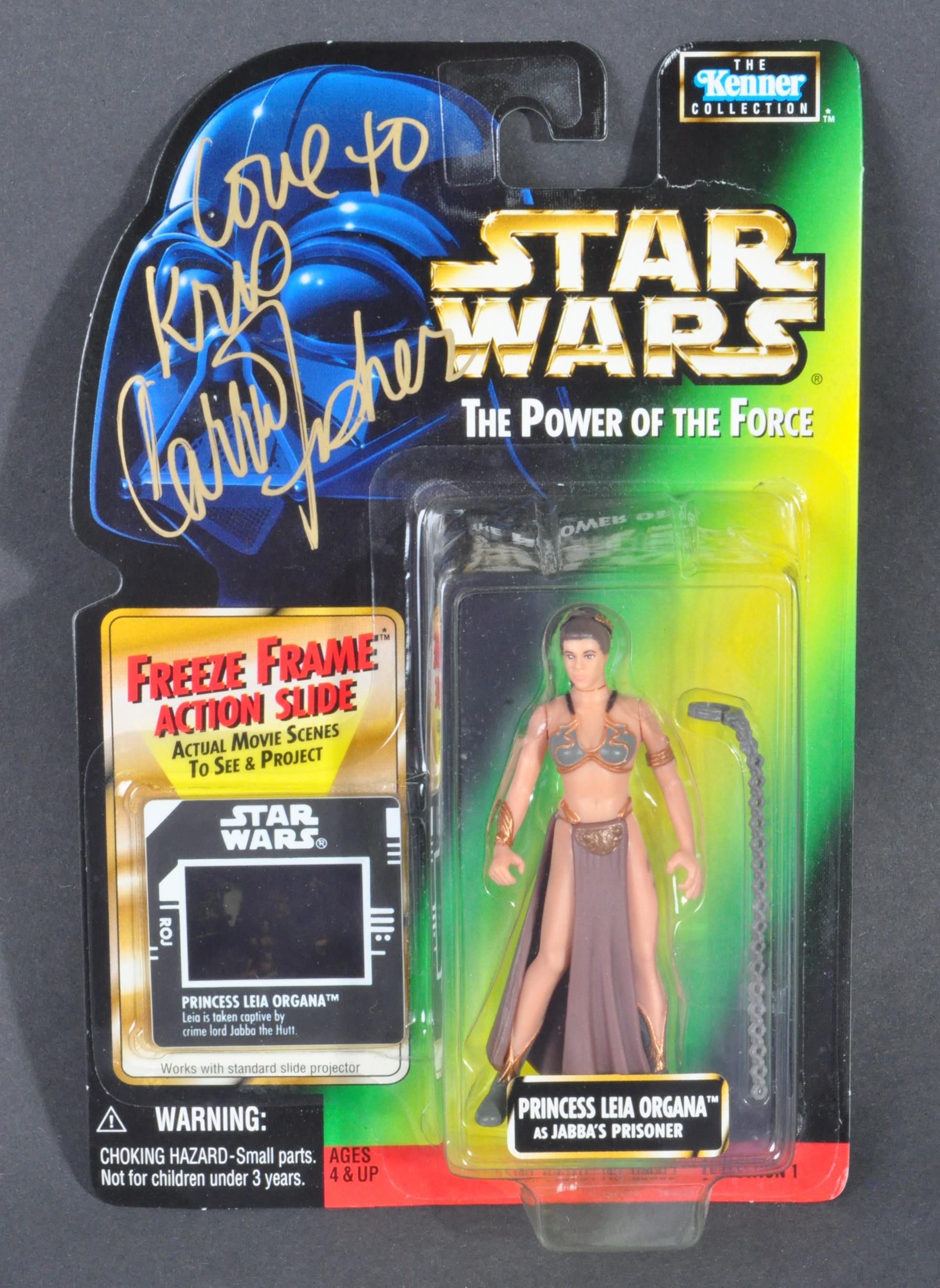 STAR WARS - CARRIE FISHER (1956-2016) - AUTOGRAPHED KENNER ACTION FIGURE