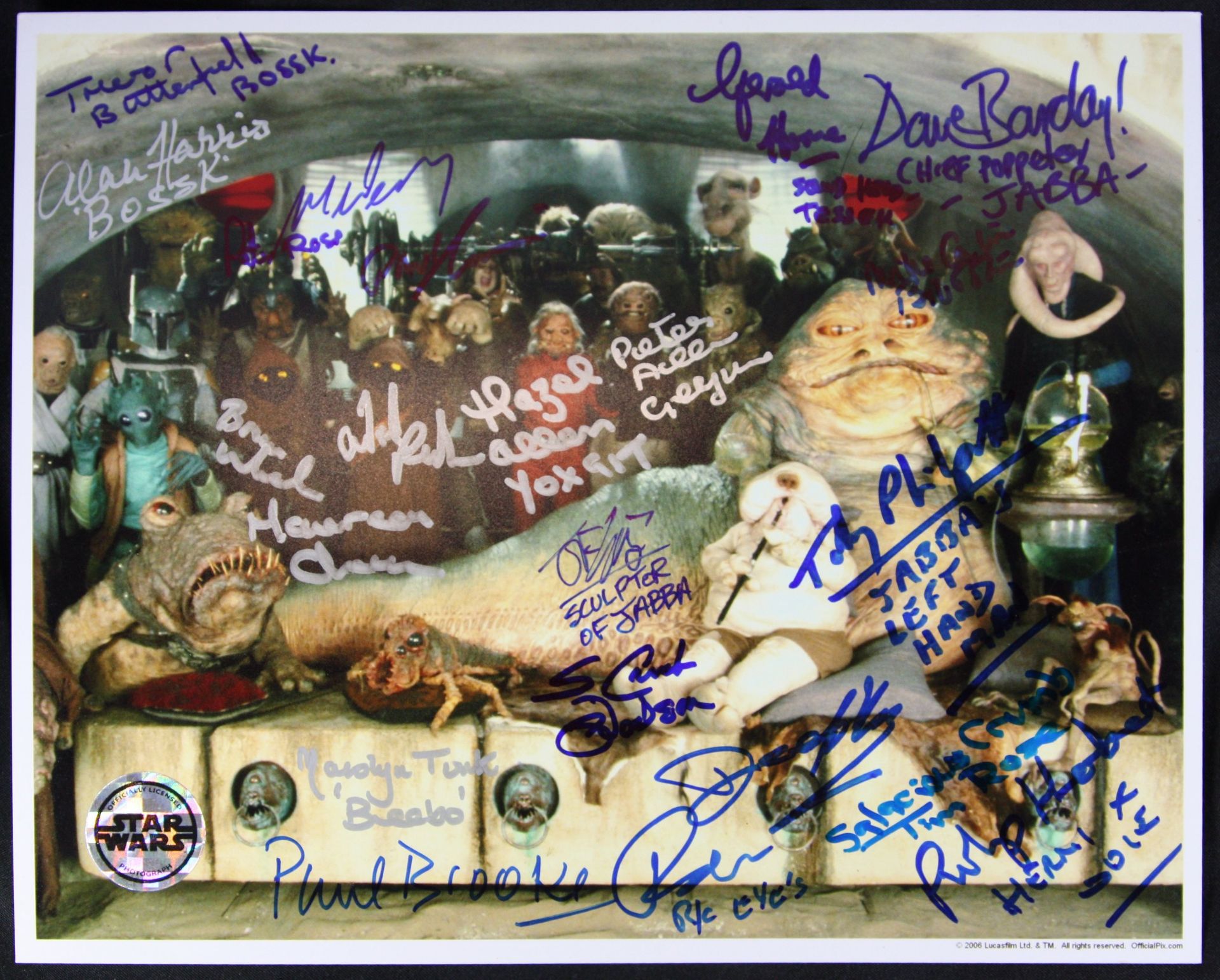 STAR WARS - RETURN OF THE JEDI - JABBA'S PALACE OFFICIAL PIX SIGNED X21
