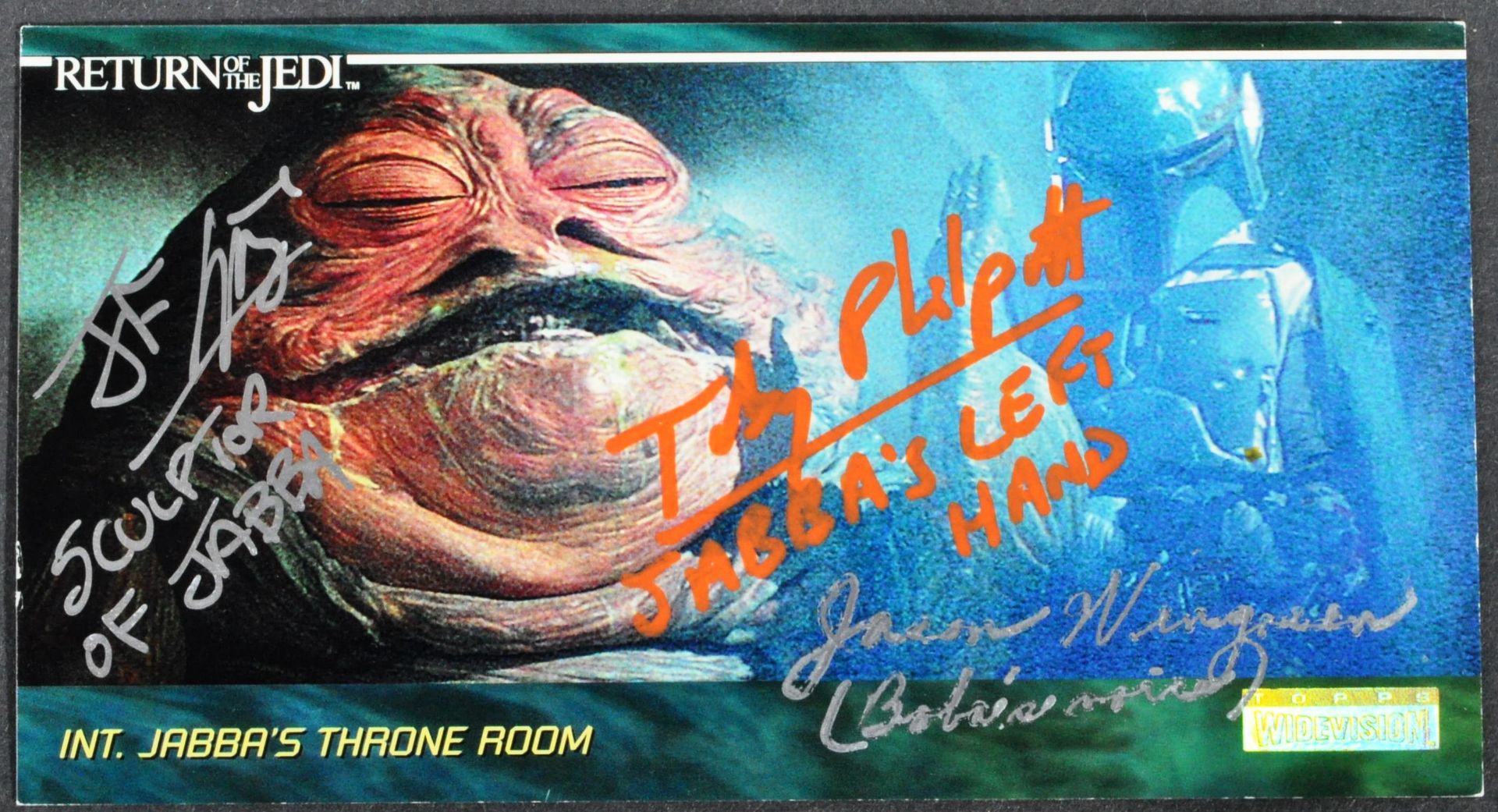 STAR WARS - ROTJ - TOPPS TRIPLE-SIGNED TRADING CARD