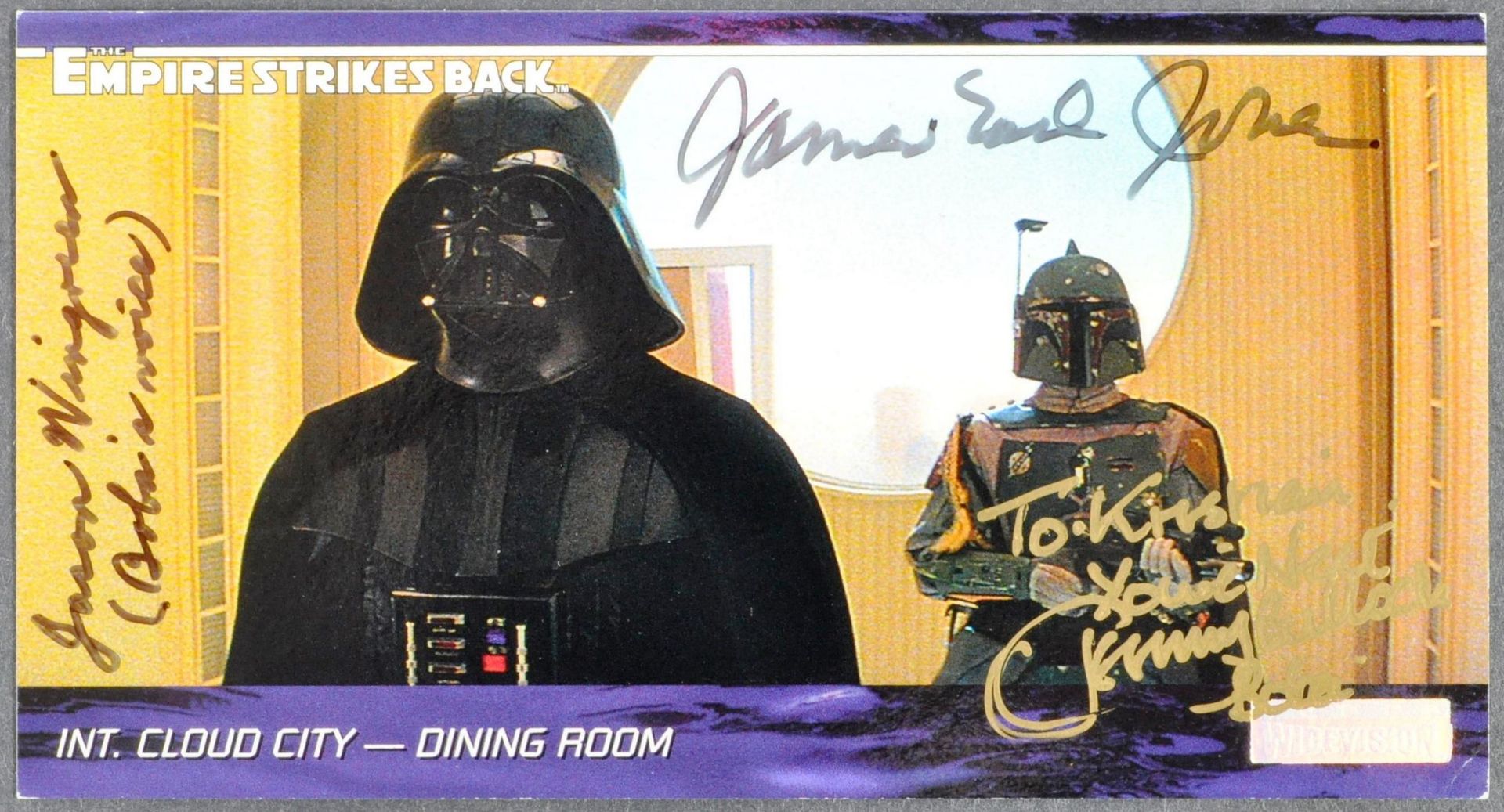 STAR WARS - SCARCE TRIPLE-SIGNED TOPPS TRADING CARD