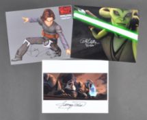 STAR WARS - THE CLONE WARS - GEORGE TAKEI, DANIEL LOGAN & PHIL LAMARR AUTOGRAPHS