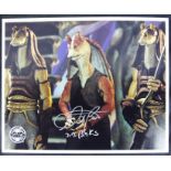 STAR WARS - AHMED BEST - JAR JAR BINKS - OFFICIAL PIX SIGNED 8X10" PHOTO