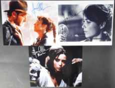 INDIANA JONES - KAREN ALLEN (MARION) - X3 SIGNED PHOTOGRAPHS