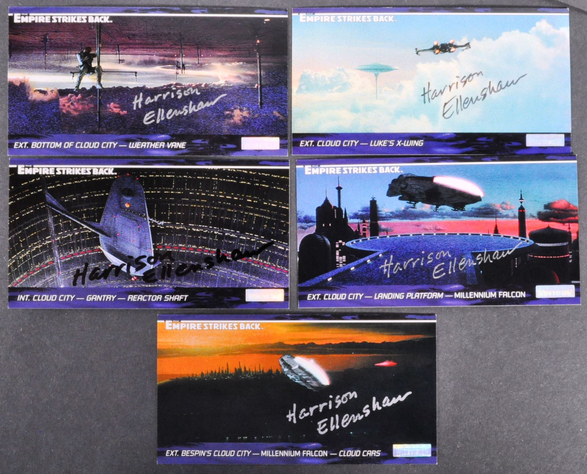 STAR WARS - EMPIRE STRIKES BACK - HARRISON ELLENSHAW SIGNED CARDS