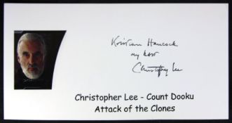 STAR WARS - SIR CHRISTOPHER LEE (1922-2015) - SIGNED CARD