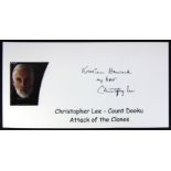 STAR WARS - SIR CHRISTOPHER LEE (1922-2015) - SIGNED CARD