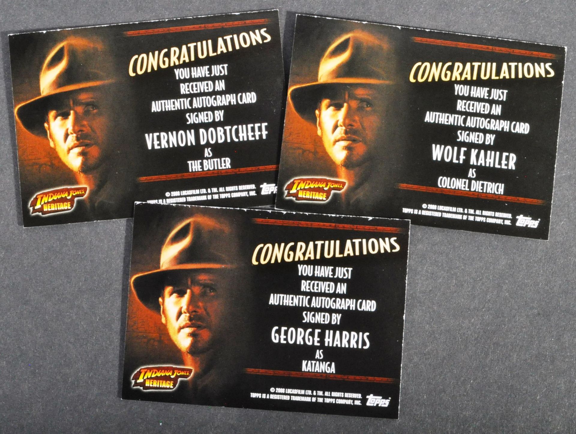 INDIANA JONES - TOPPS - COLLECTION OF OFFICIAL AUTOGRAPH TRADING CARDS - Image 4 of 4