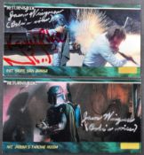 STAR WARS - BOBA FETT - SIGNED TOPPS WIDEVISION TRADING CARDS