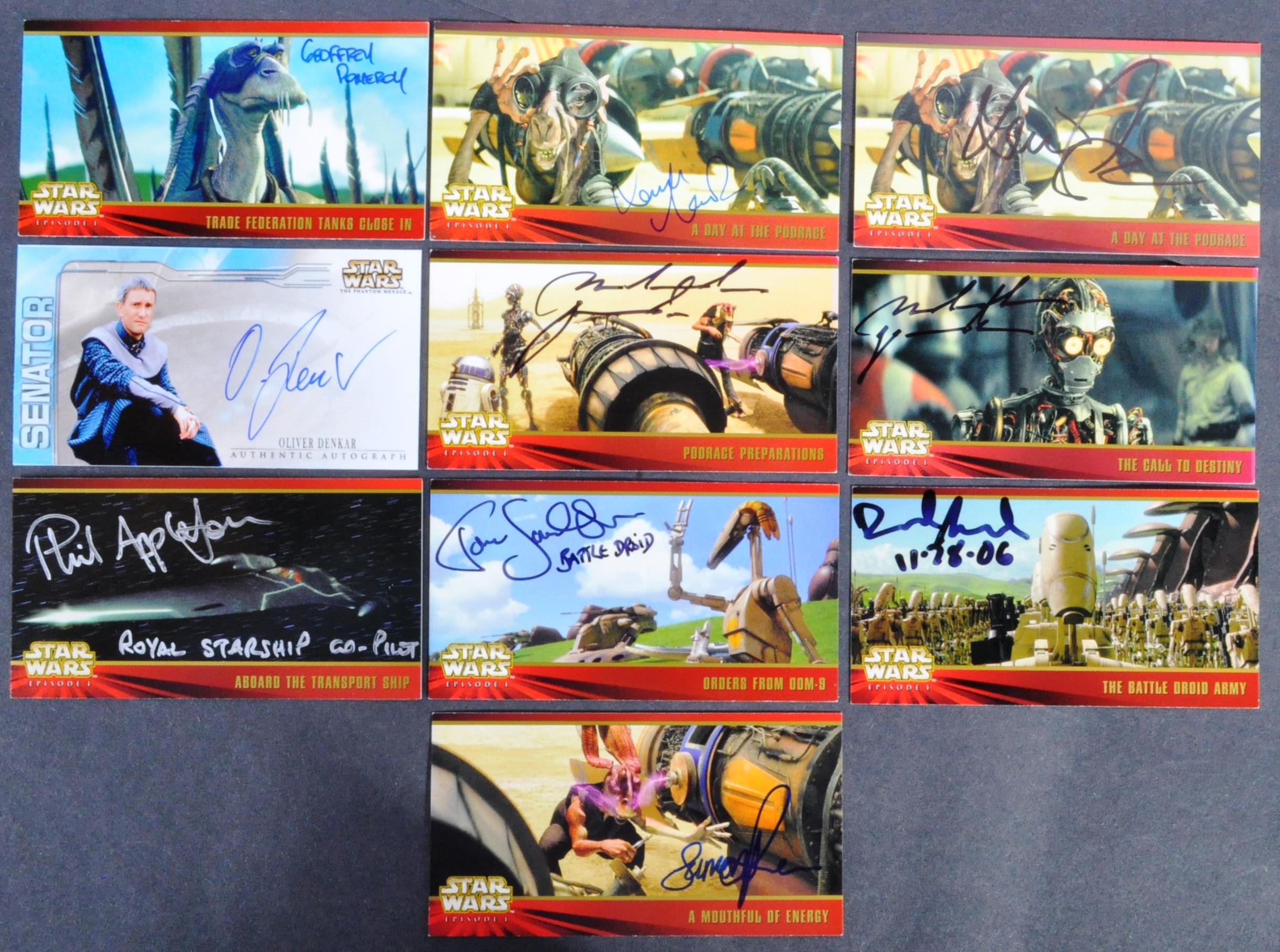 STAR WARS - EPISODE I - TOPPS WIDEVISION AUTOGRAPHED TRADING CARDS