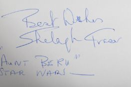 STAR WARS - SHELAGH FRASER (1920-2000) AUNT BERU AUTOGRAPHED PAGE