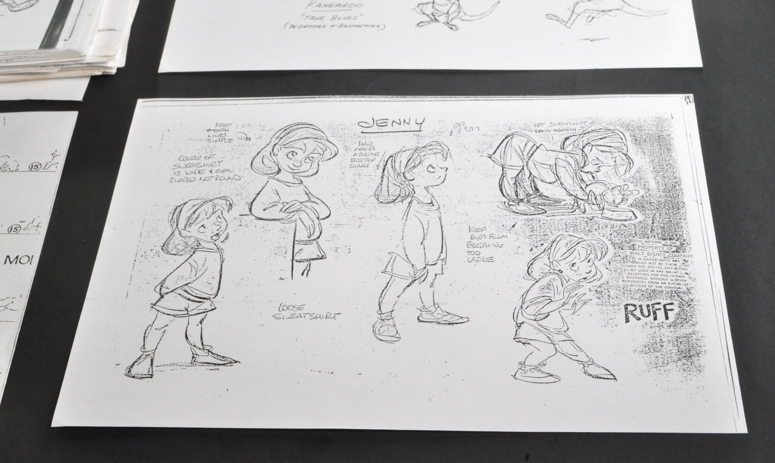 WALT DISNEY - VARIOUS PRODUCTIONS - ARTIST CHARACTER SHEETS - Image 3 of 6