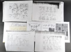 WALT DISNEY - ASSORTED PRODUCTION USED CHARACTER SHEETS / ARTWORK