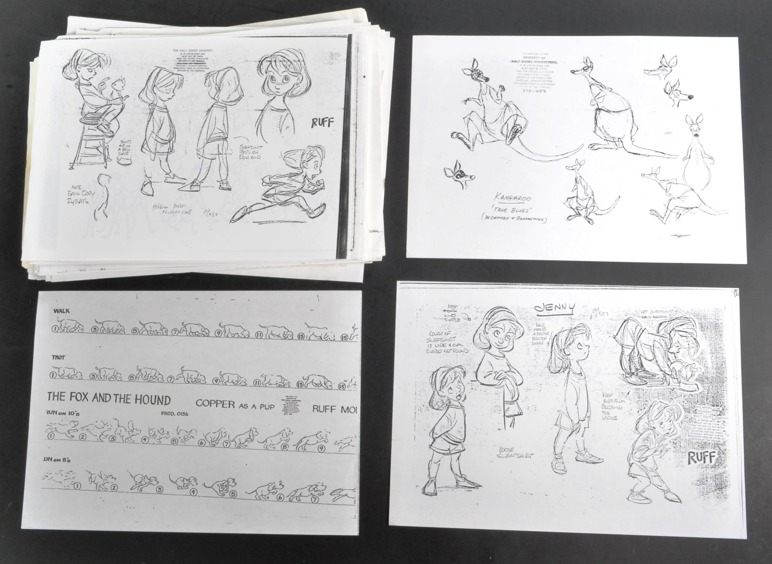 WALT DISNEY - VARIOUS PRODUCTIONS - ARTIST CHARACTER SHEETS