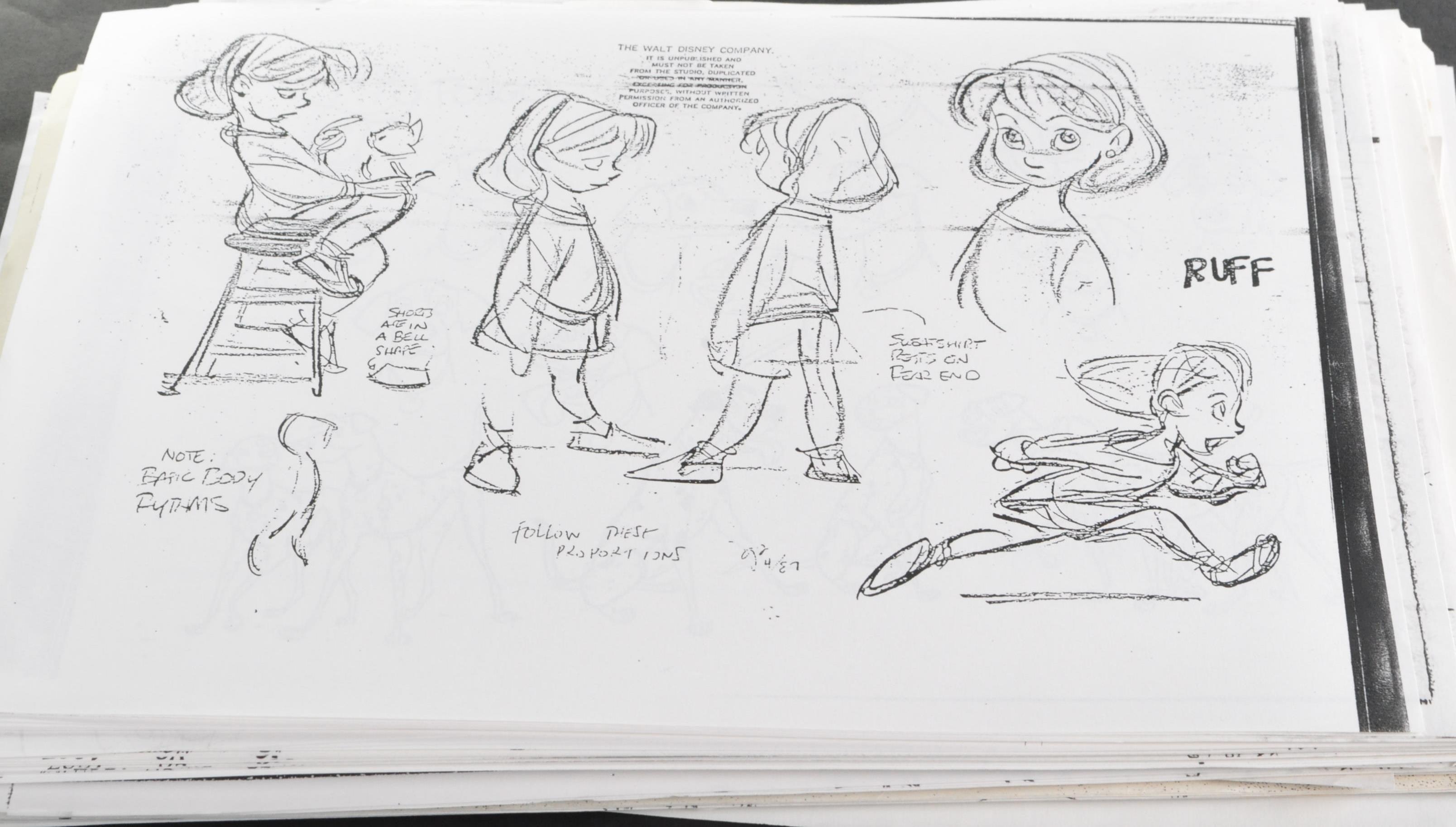 WALT DISNEY - VARIOUS PRODUCTIONS - ARTIST CHARACTER SHEETS - Image 4 of 6