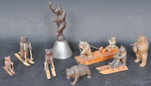COLLECTION OF 20TH CENTURY SWISS CARVED WOODEN BEARS