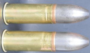 PAIR OF WWI - WORLD WAR ONE TRENCH ART ARTILLERY SHELLS