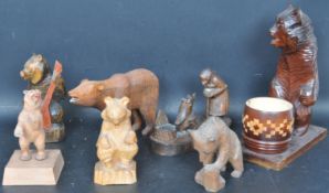 COLLECTION OF VINTAGE 20TH CENTURY WOODEN ADN OTHER RESIN BEARS