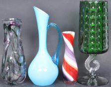 ASSORTMENT OF MID 20TH CENTURY GLASS VASES