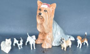 ASSORTMENT OF CHINA BESWICK DOG FIGURES