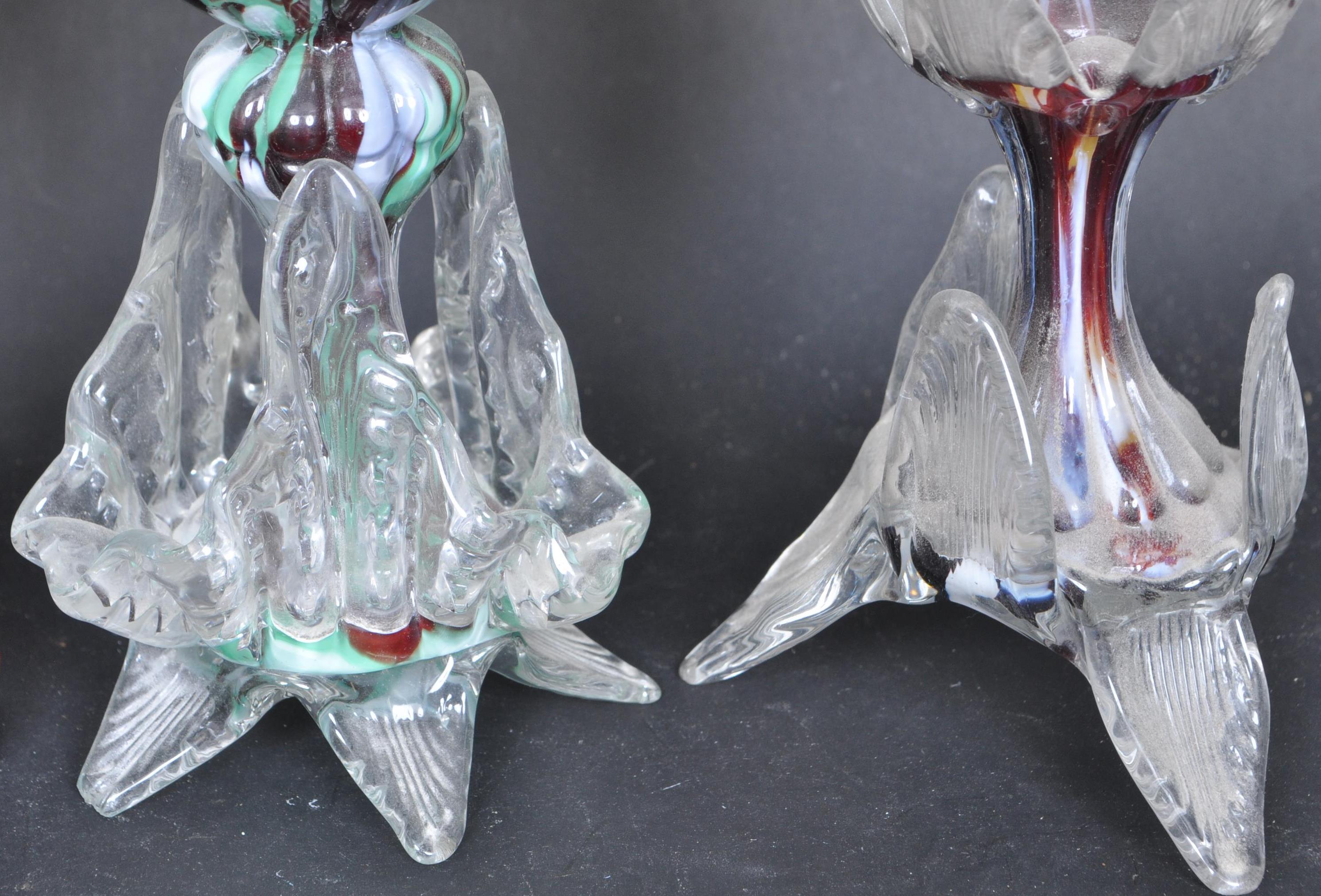 SET OF 4 STUDIO ART GLASS JACK IN THE PULPIT VASES - Image 3 of 8