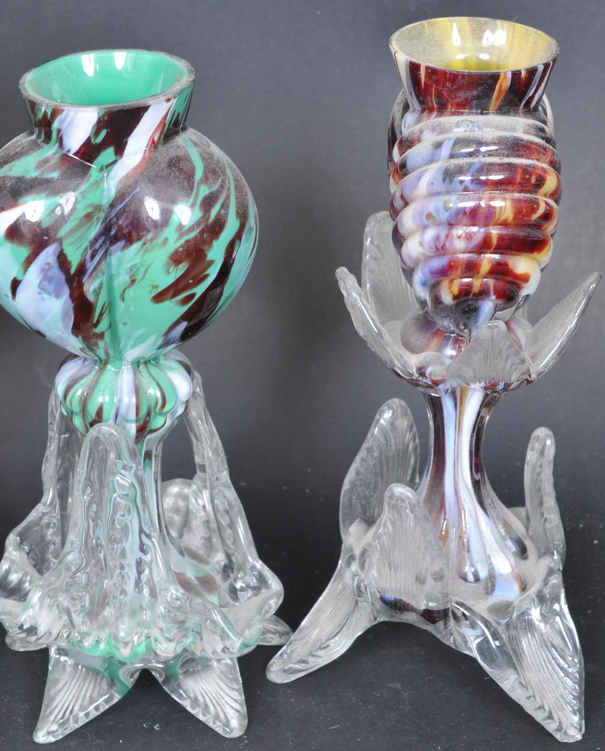 SET OF 4 STUDIO ART GLASS JACK IN THE PULPIT VASES - Image 7 of 8