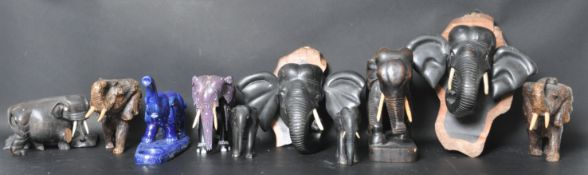 LARGE COLLECTION OF VINTAGE 20TH CENTURY ELEPHANT FIGURES