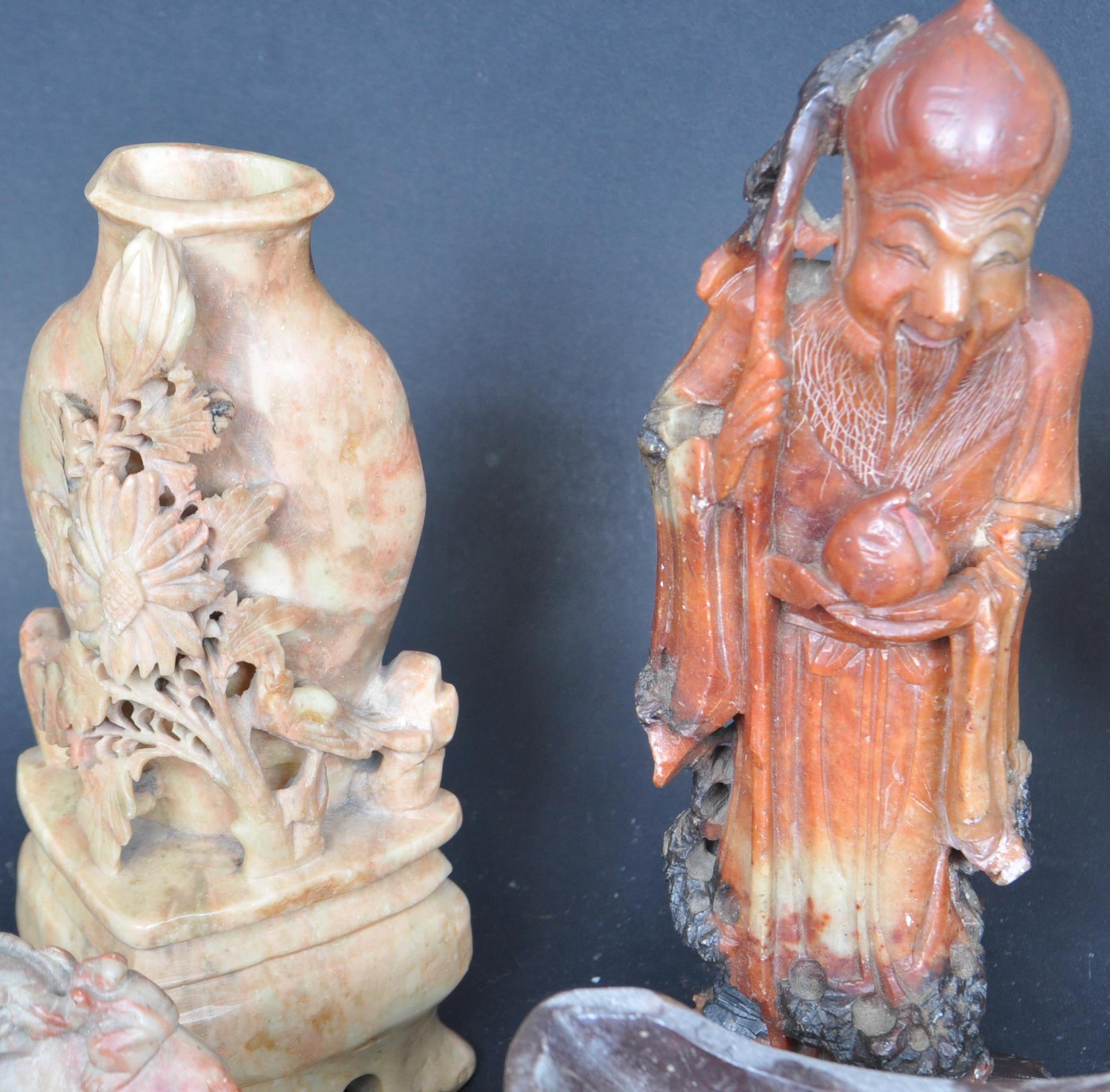 COLLECTION OF 19TH & 20TH CENTURY CHINESE SOAPSTONE - Image 5 of 11