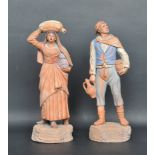 PAIR OF 20TH CENTURY DIEPPE TERRACOTTA FIGURINES